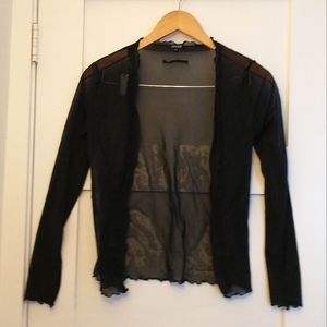Jacob Sheer Black Button-down Cardigan Size M